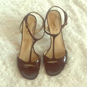 Yves saint Laurent black leather heels